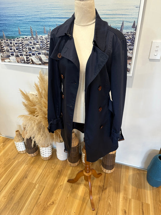 Esprit Trench Coat Navy Blue Size 12