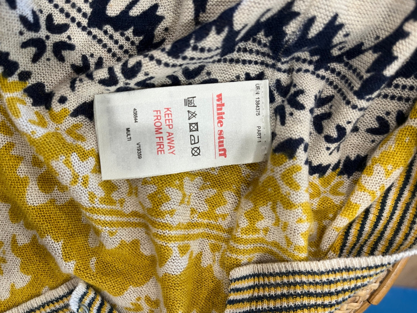 White Stuff Navy Mustard Top