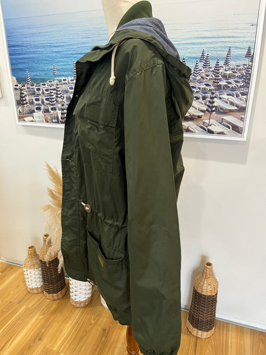 Hooded Jacket Khaki Green Medium