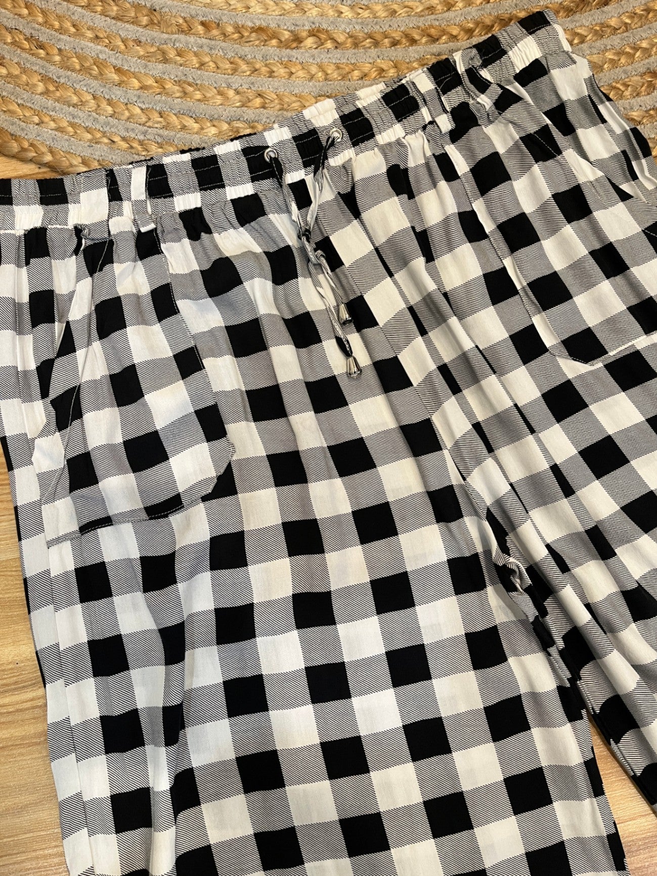 Clarity by Threadz Pants Black and White Checkered XXL