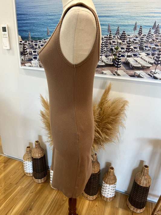 nunui Singlet Dress Beige Size 8