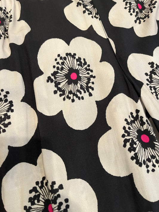 Jellicoe Pants Black/White Flowers Small
