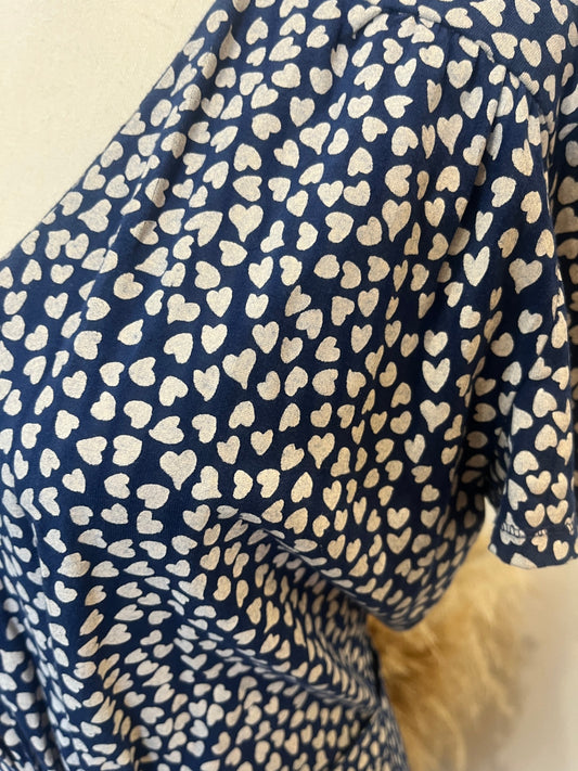 PeopleTree Dress 12 Navy blue and white