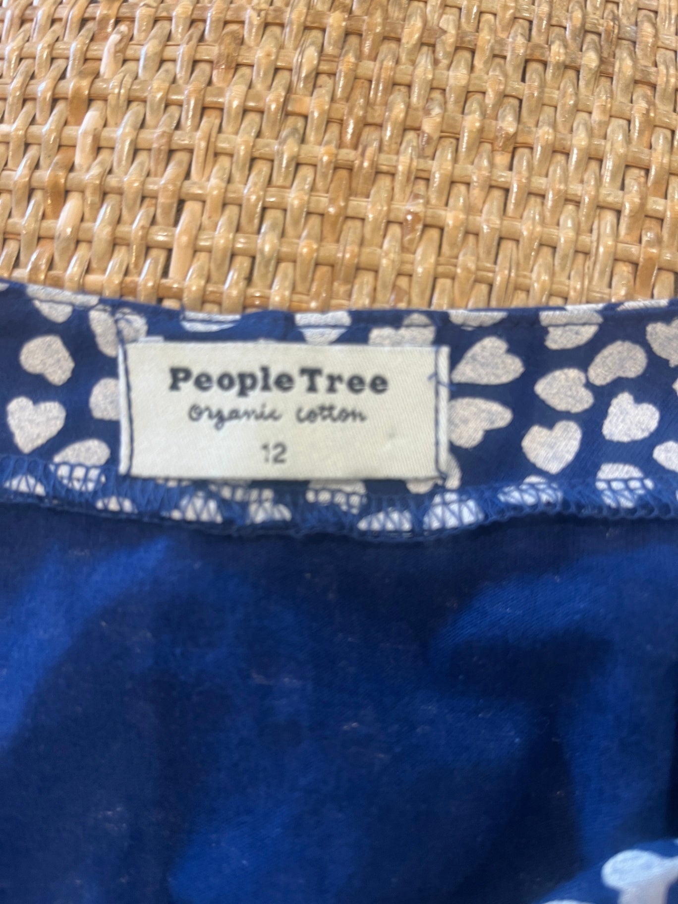 PeopleTree Dress 12 Navy blue and white