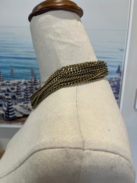 Gold Tones Multiple Chains Necklace