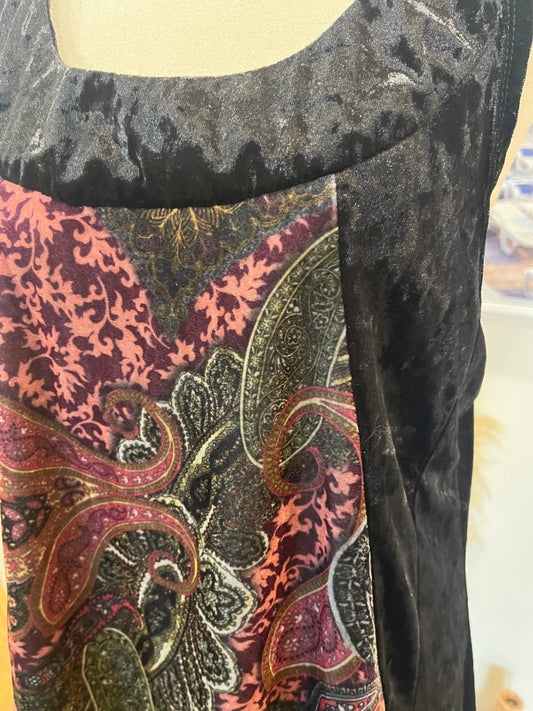 Merric Hippy Tunic Top w/Paisley Panels Size 14