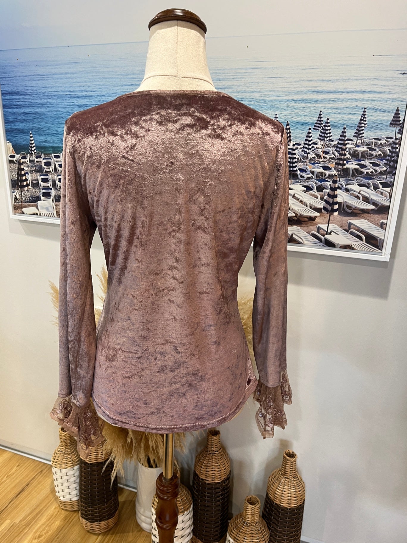 Enchantress Blush Pink Velvet Cardigan Size Medium