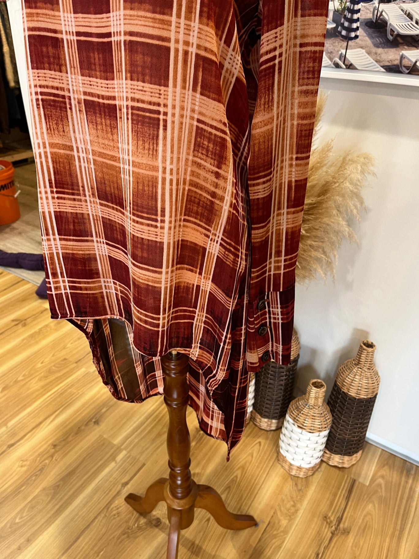DAVID POND Stylish Plaid Top Size 10