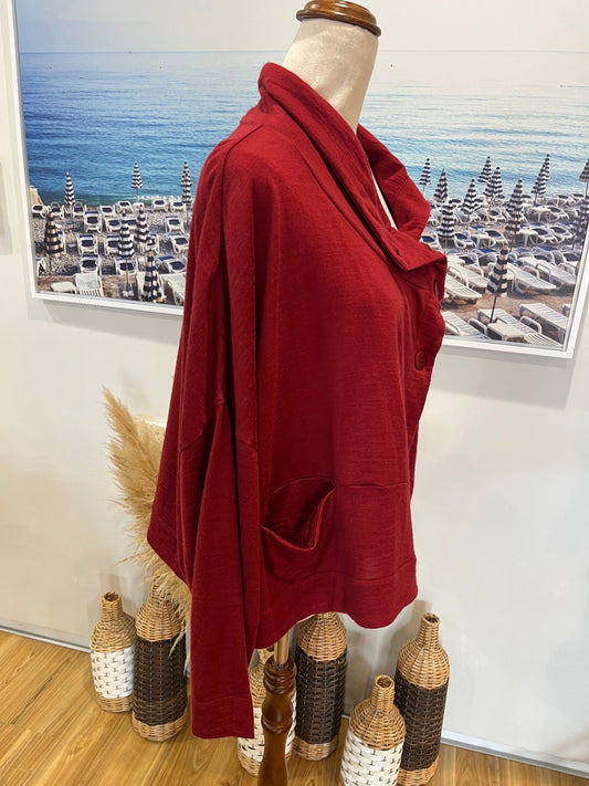 Essentials by Ballantines Red Cardigan Size Large