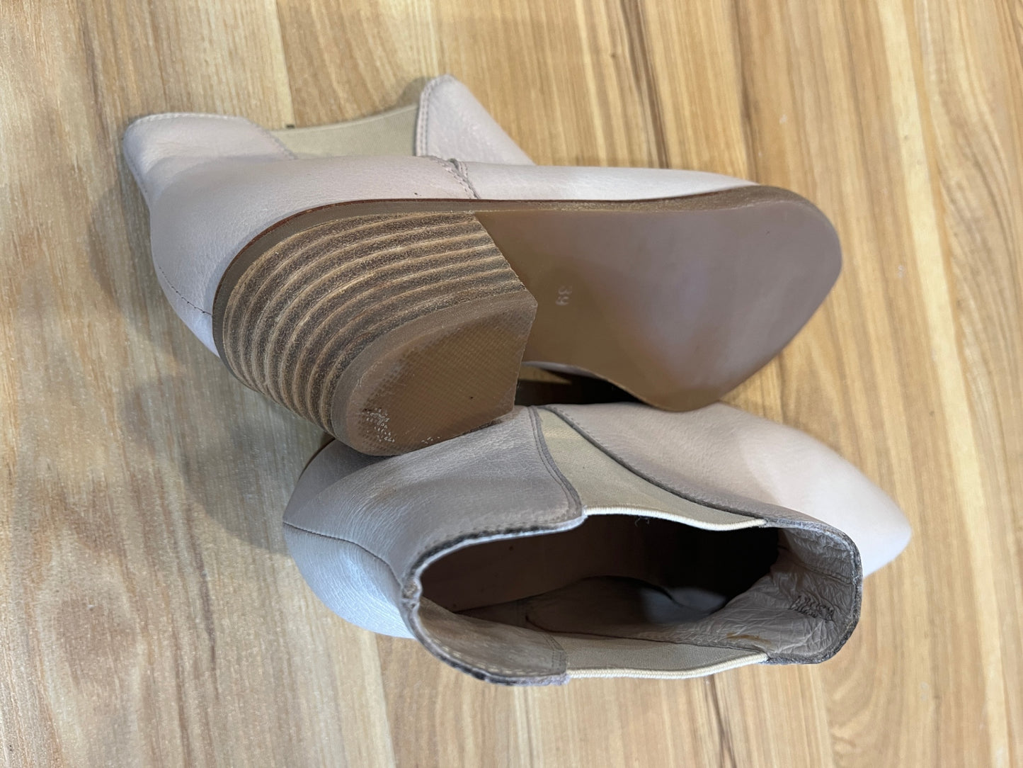 Isabella Cream Ankle Boots Size 39