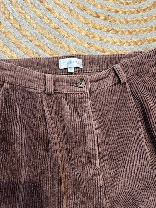 Grace Hill Corduroy Pants Dusty Maroon, Size 12