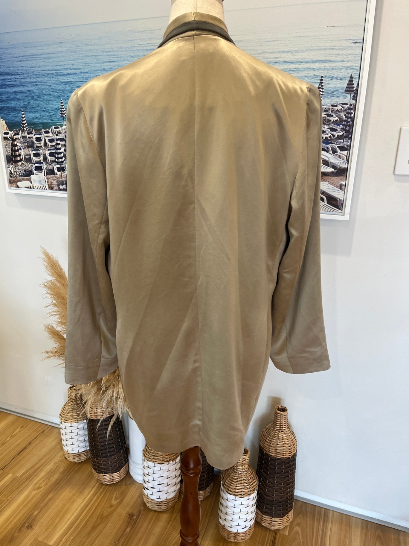Robs Rags Beige Blazer Jacket Size 12