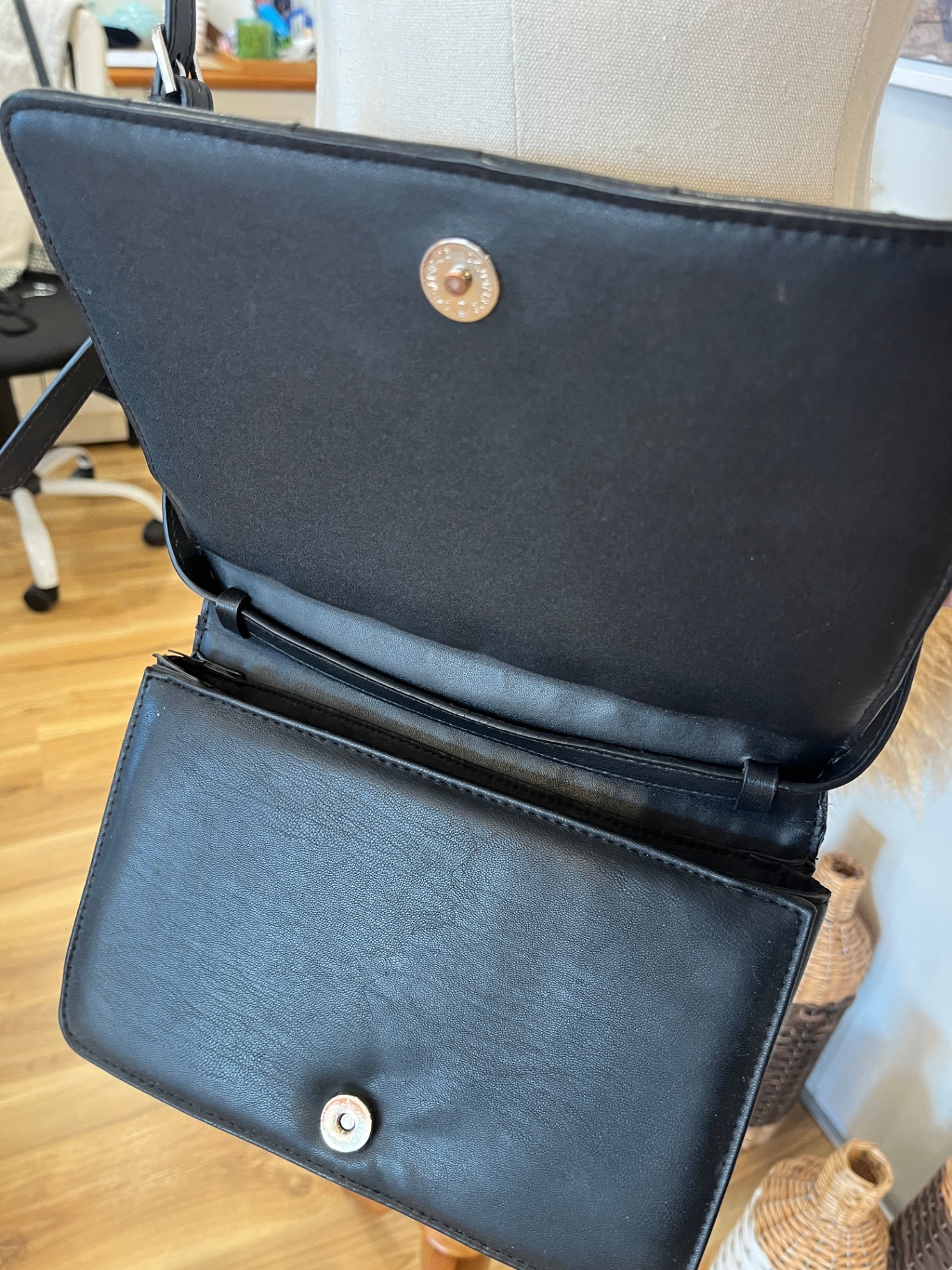 H&M Black Puffy Squares Shoulder Bag