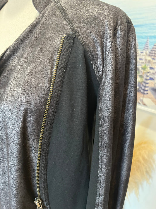 Sabine Jacket Gun Metal Grey Biker Style Size 12