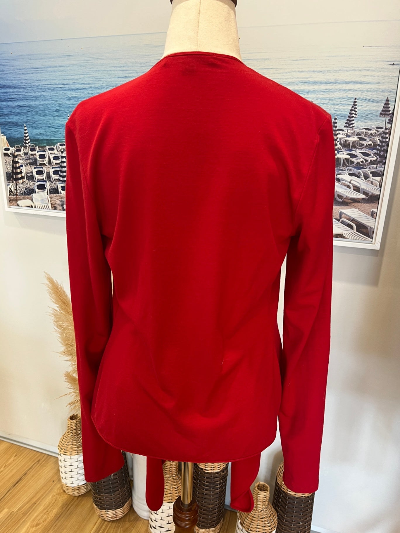 PAULA RYAN Red Cardigan Small