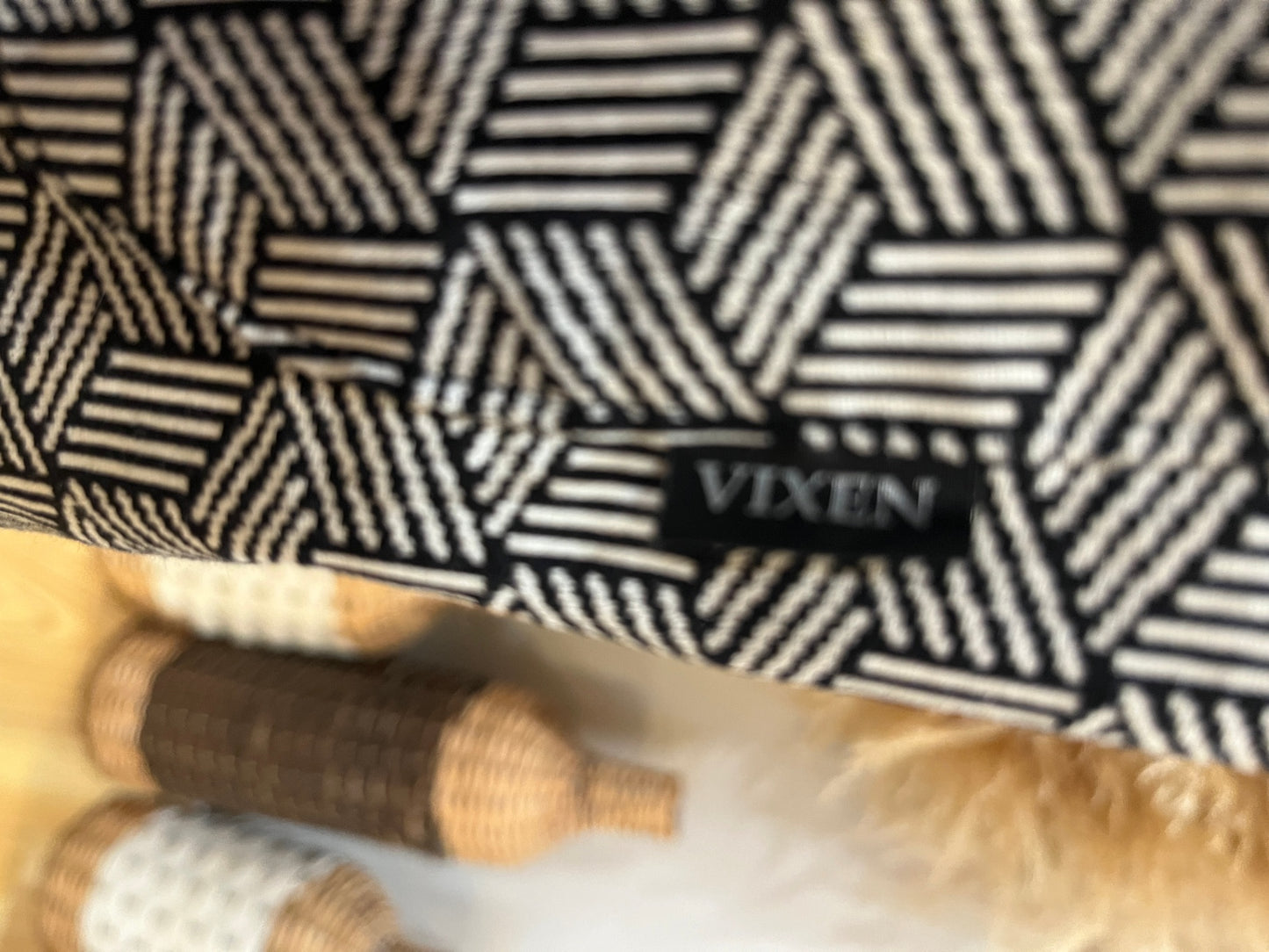 Vixen Black & White Aztec Pinafore Apron Dress | Midi | Small