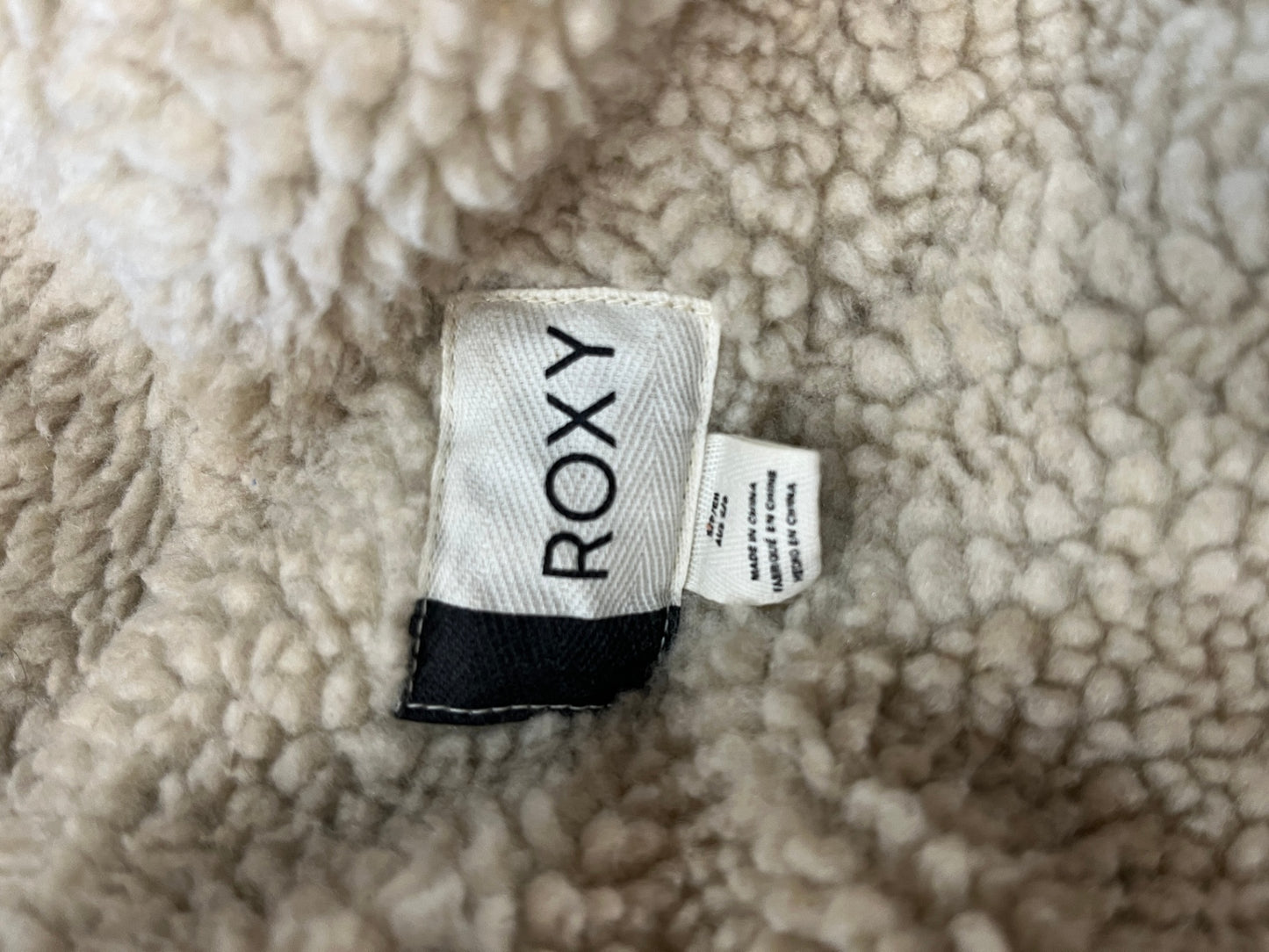ROXY Black Corduroy Sheepskin Jacket | Cozy Winter Style | Small