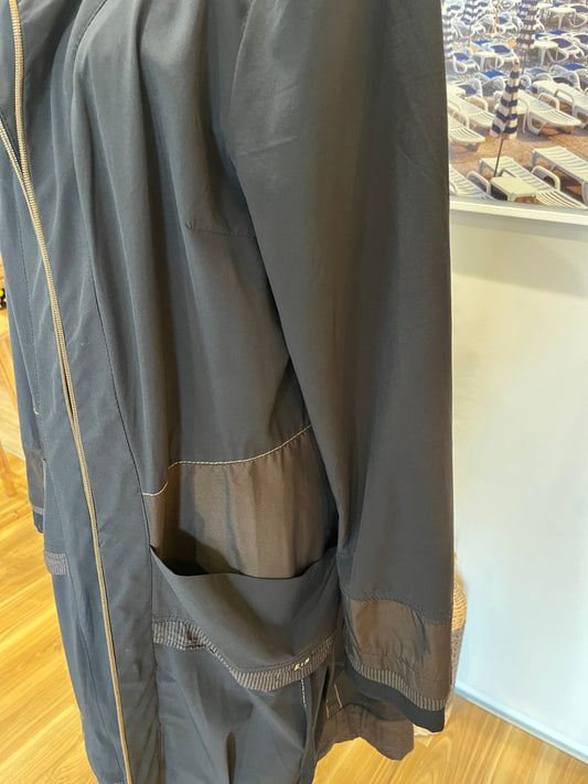 E & H Paris Lightweight Reversible Jacket – Chocolate Brown & Black | Size 44 | Double Zip