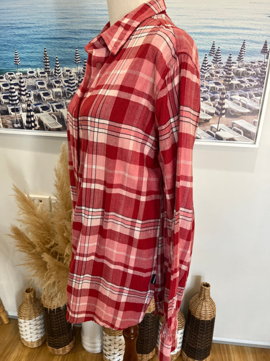 Macpac Pink Tones Checkered Flannel Shirt | Size 8 | Cozy & Classic
