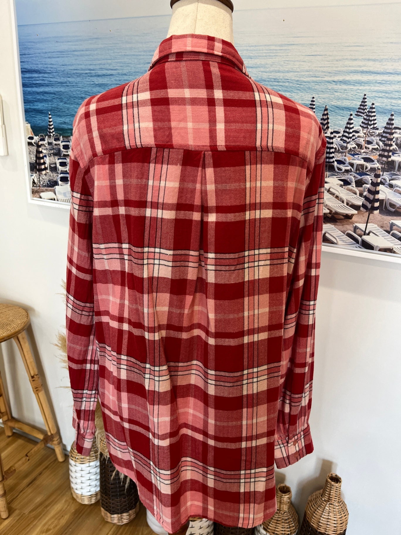 Macpac Pink Tones Checkered Flannel Shirt | Size 8 | Cozy & Classic