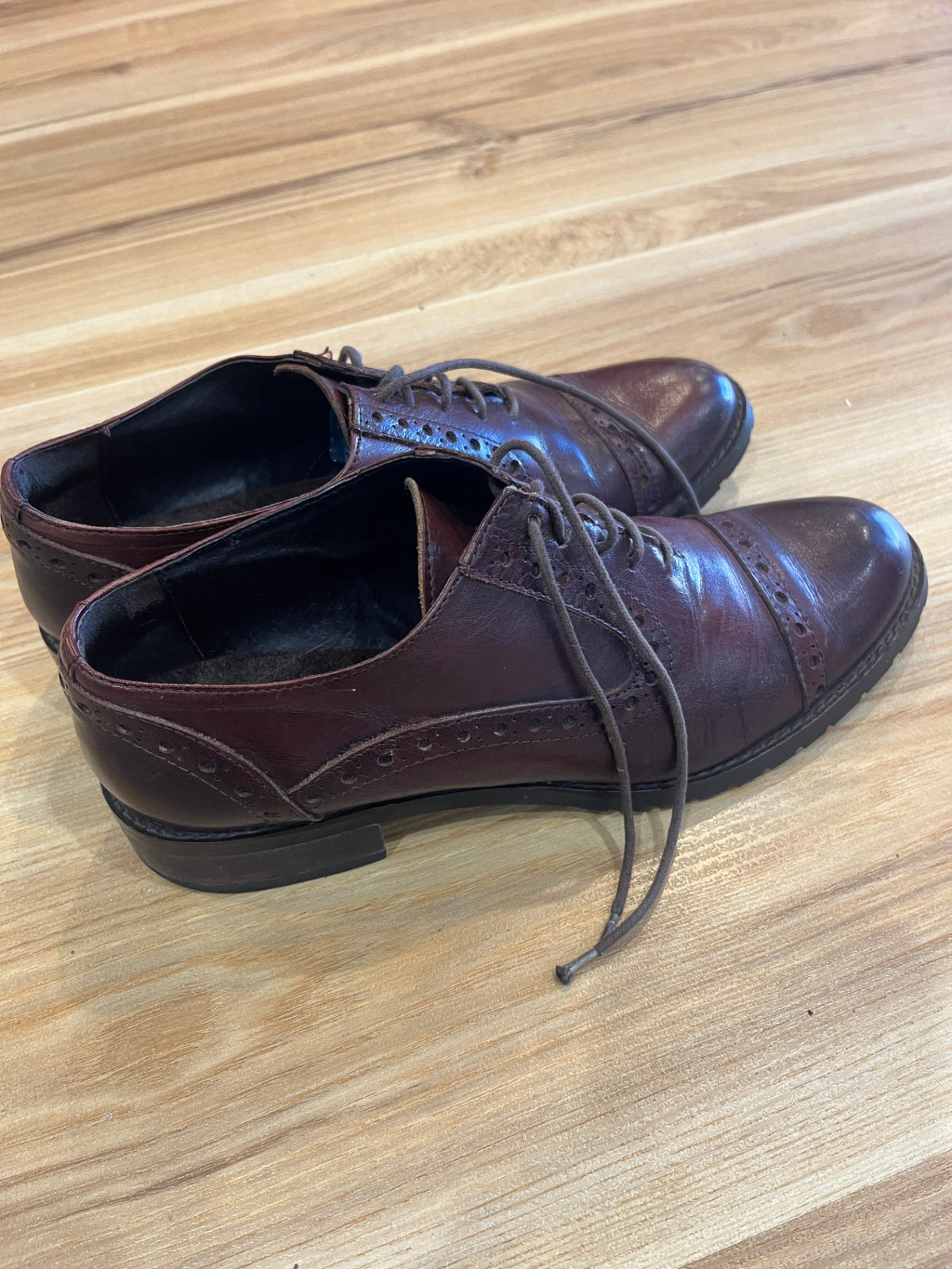 Classic Davos Gomma Chocolate Brown Leather Brogue Shoes | Size 37