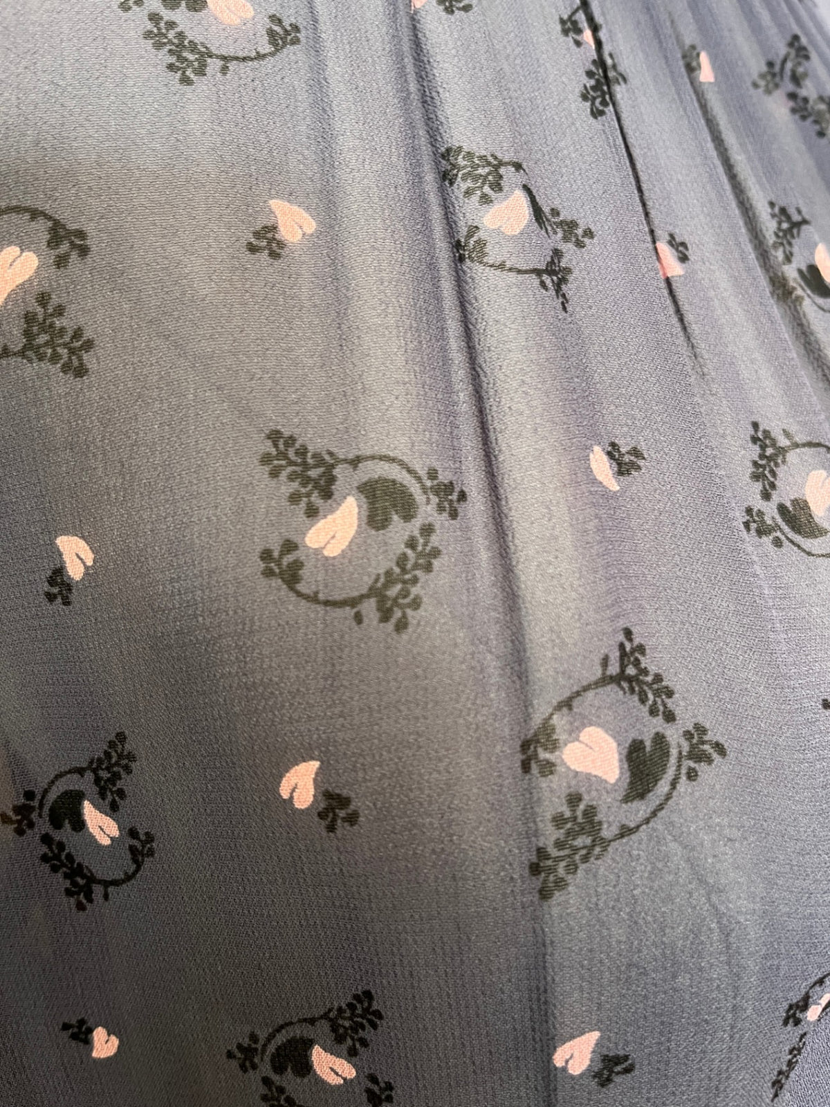 Noa Noa Drapey Blue-Grey Top – Pink & Black Print, Tie-Back Detail, EU 34