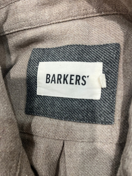 Barkers' Cotton Linen Blend Beige/Brown Shirt - Large