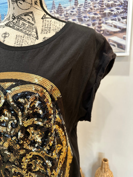 [SALE] Sequin T-Shirt Small / Medium Black