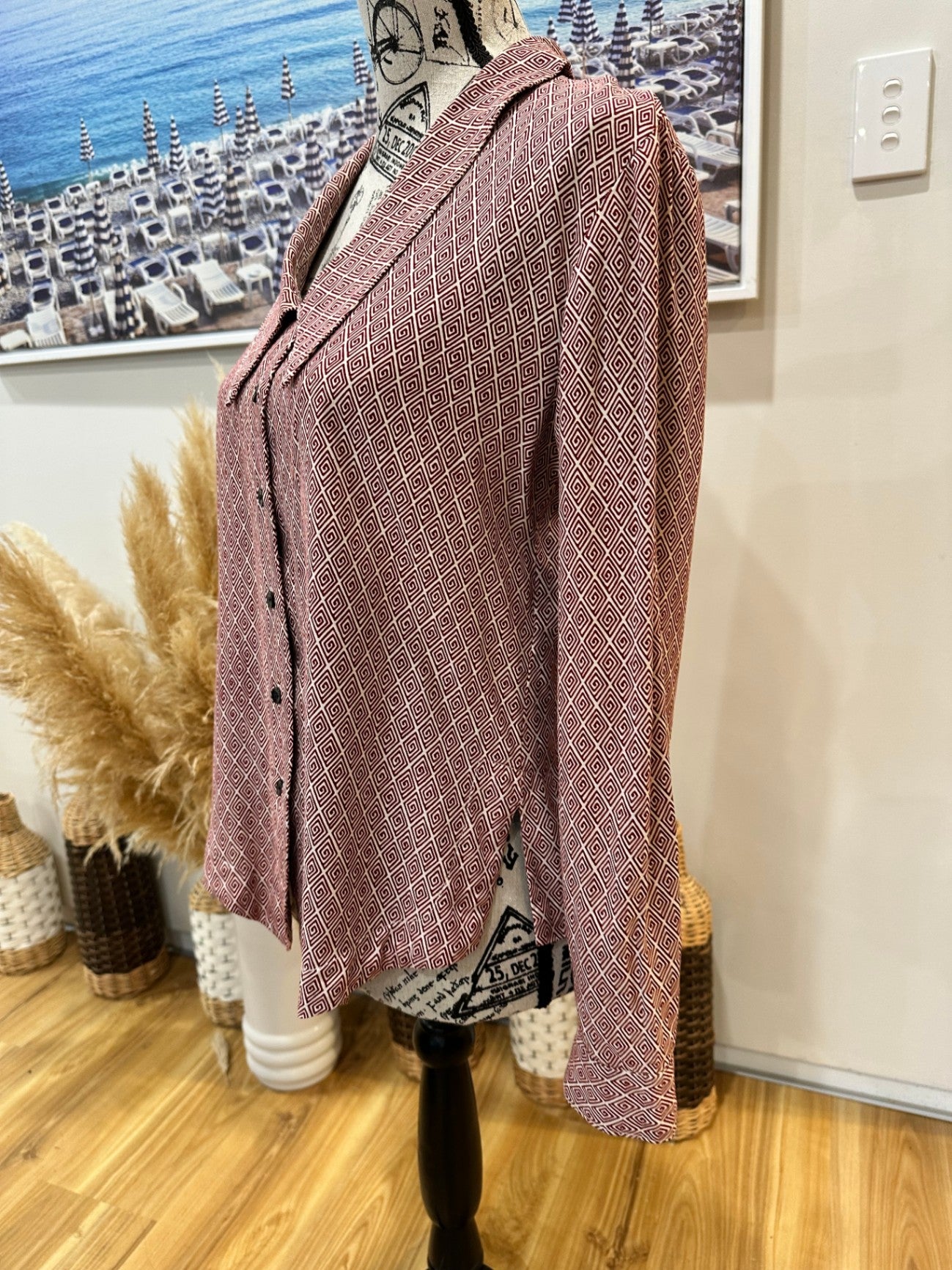 Vintage Blouse 10 Red and white