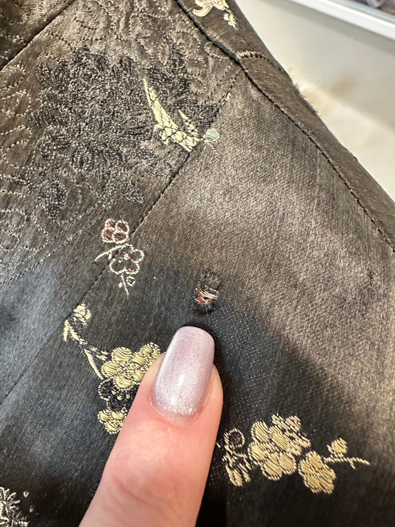 [SALE] Vintage Kimono One Size Black with multicolored floral pattern