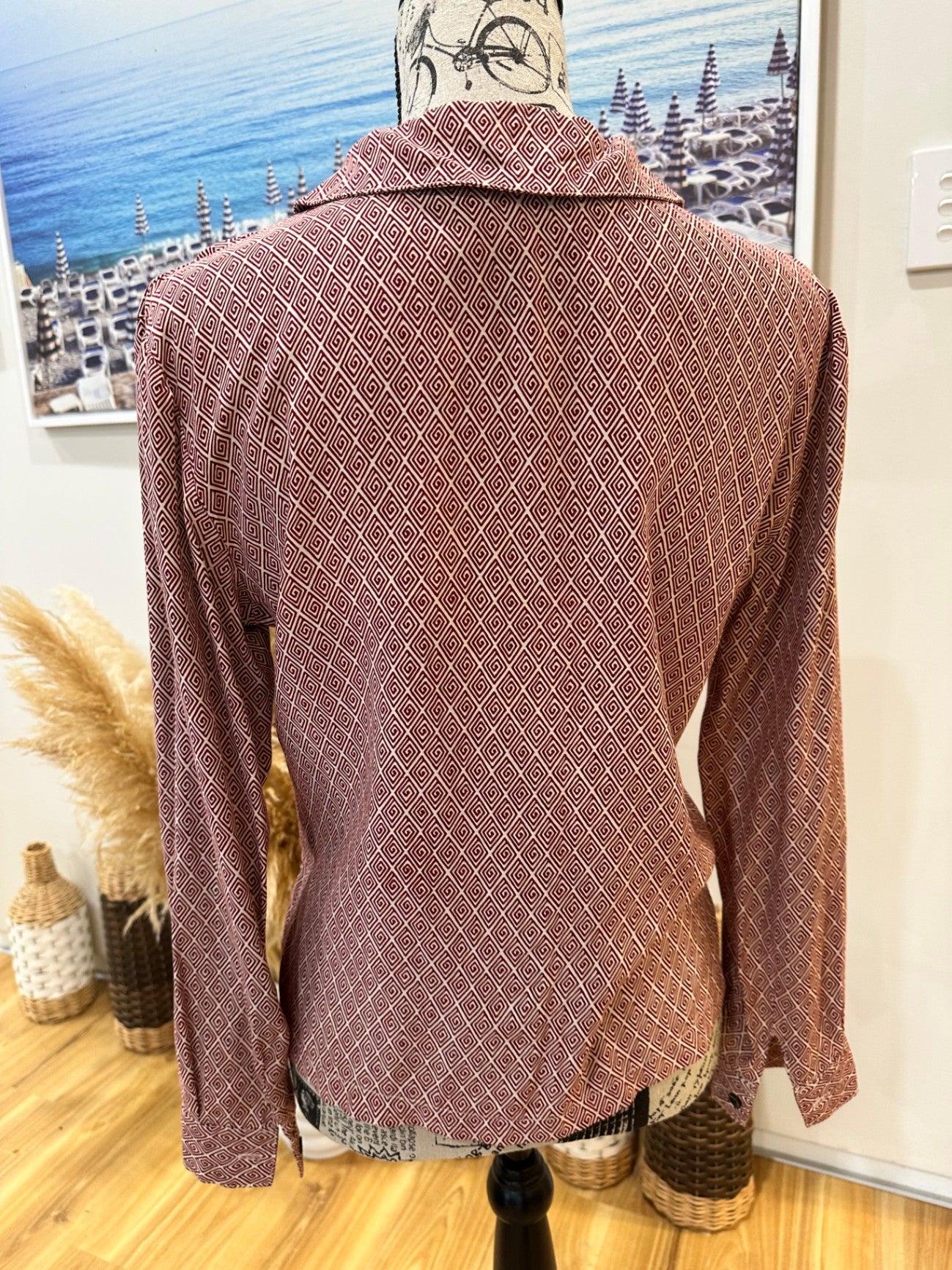 Vintage Blouse 10 Red and white