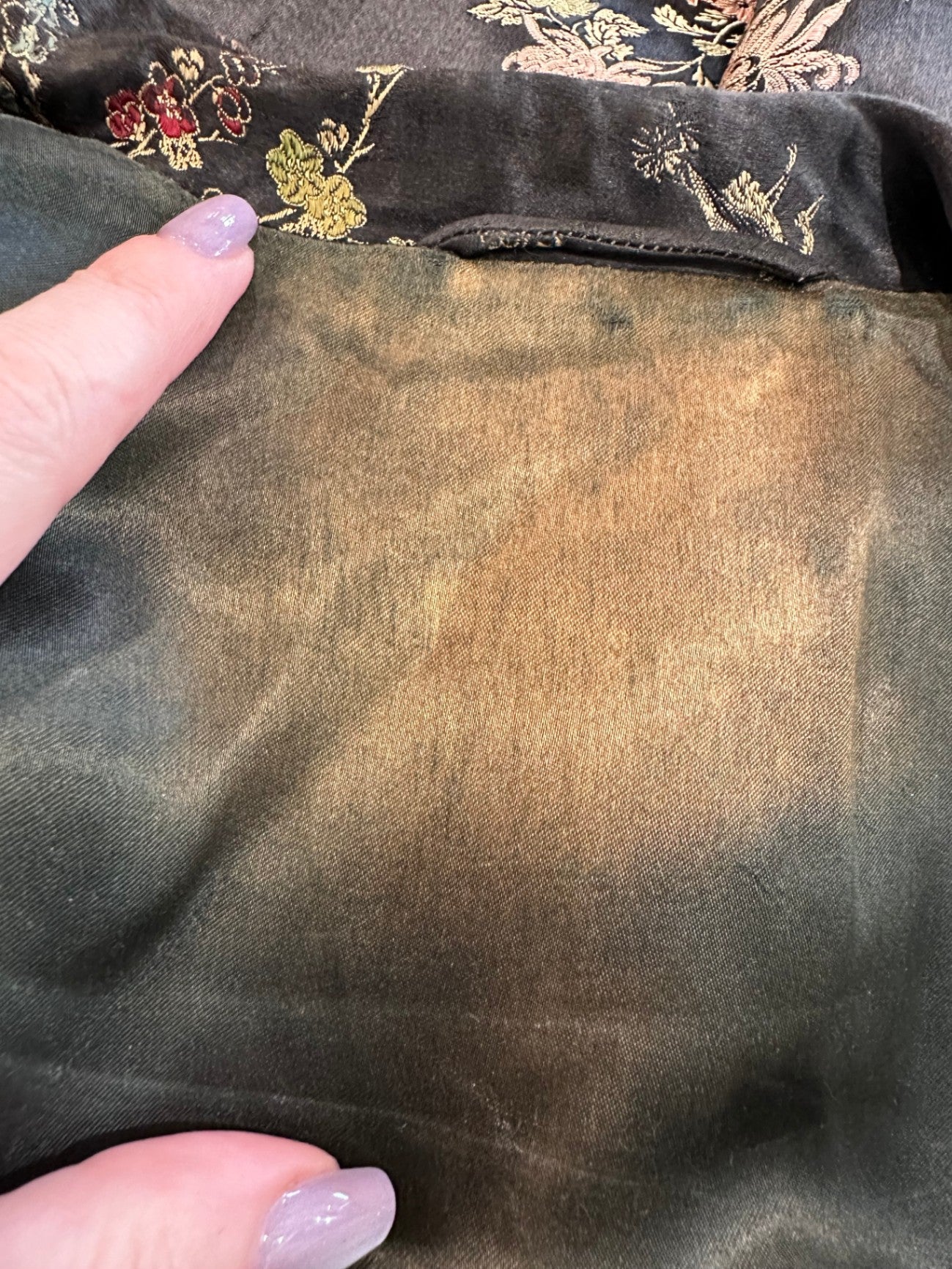 [SALE] Vintage Kimono One Size Black with multicolored floral pattern