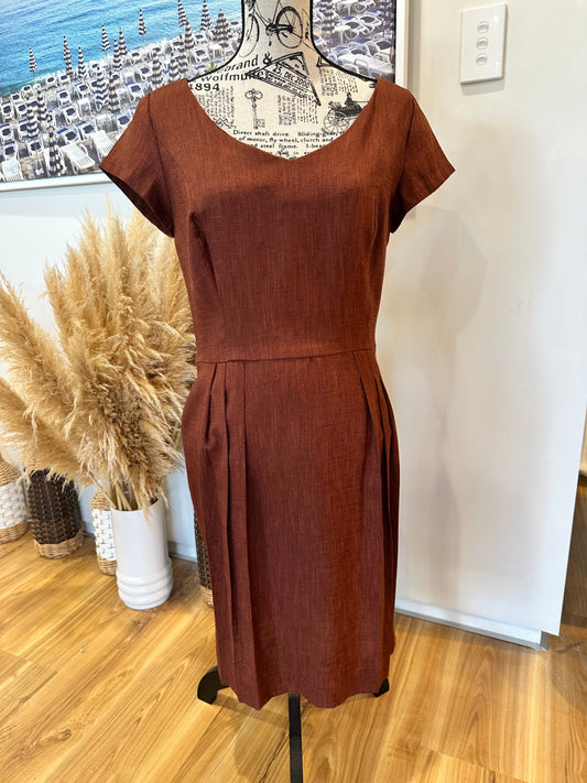 [SALE] Vintage Dress - Medium - Rusty brown
