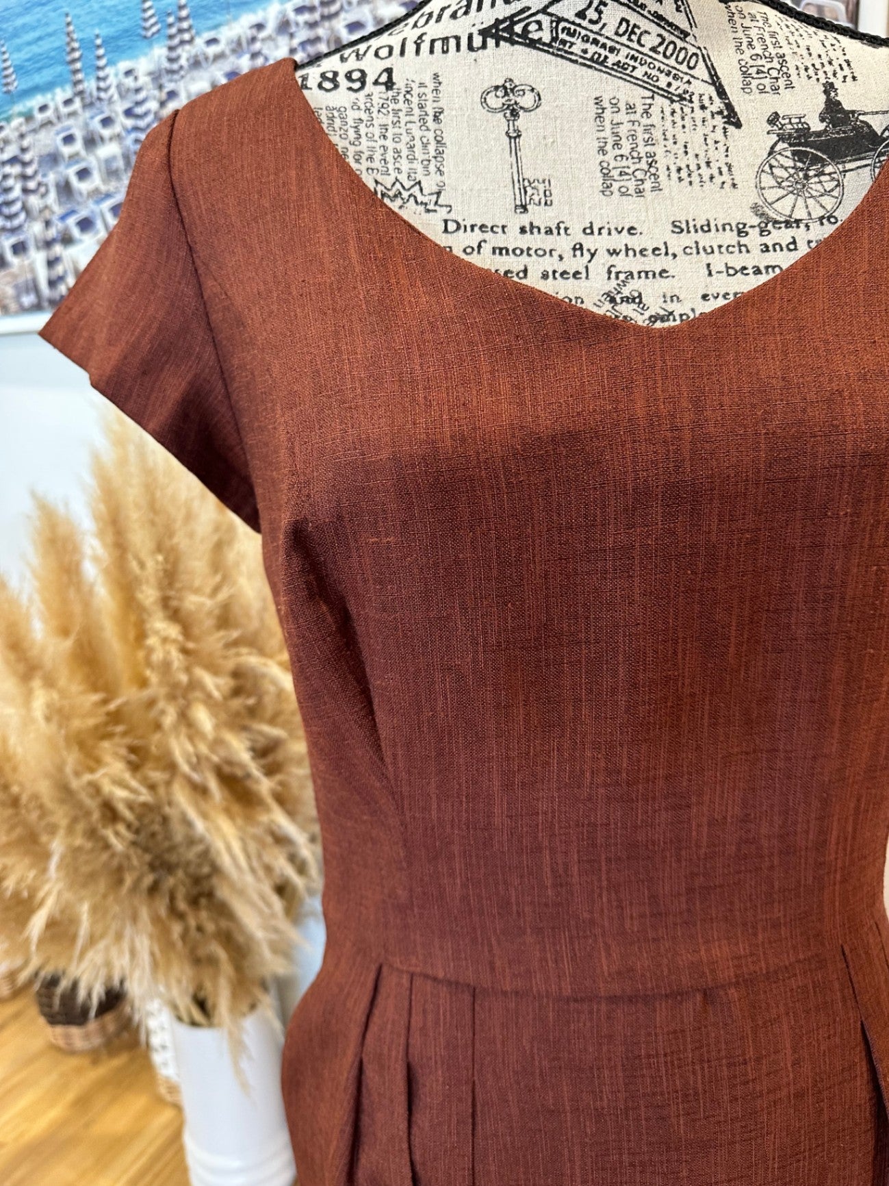 [SALE] Vintage Dress - Medium - Rusty brown