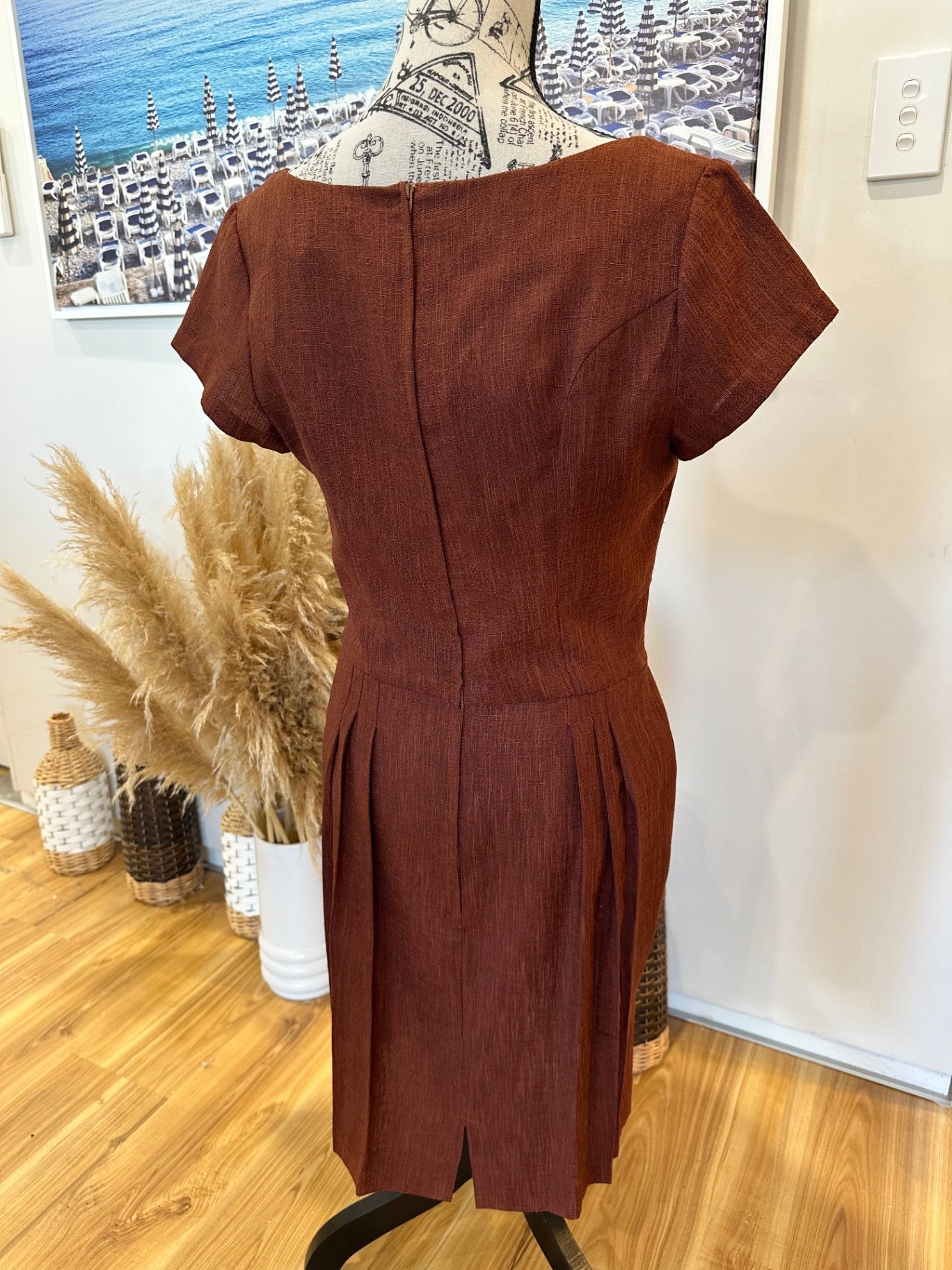[SALE] Vintage Dress - Medium - Rusty brown