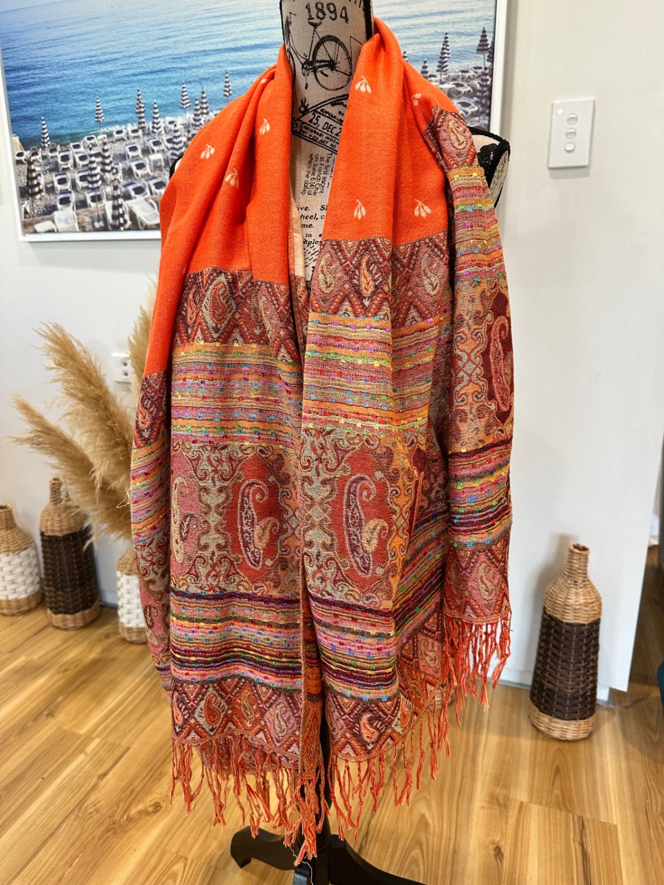 [SALE] Pashmina Orange and multicolor