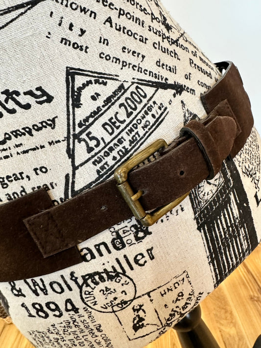 [SALE] Y2K Vintage Belt Medium Brown - suede feel fabric