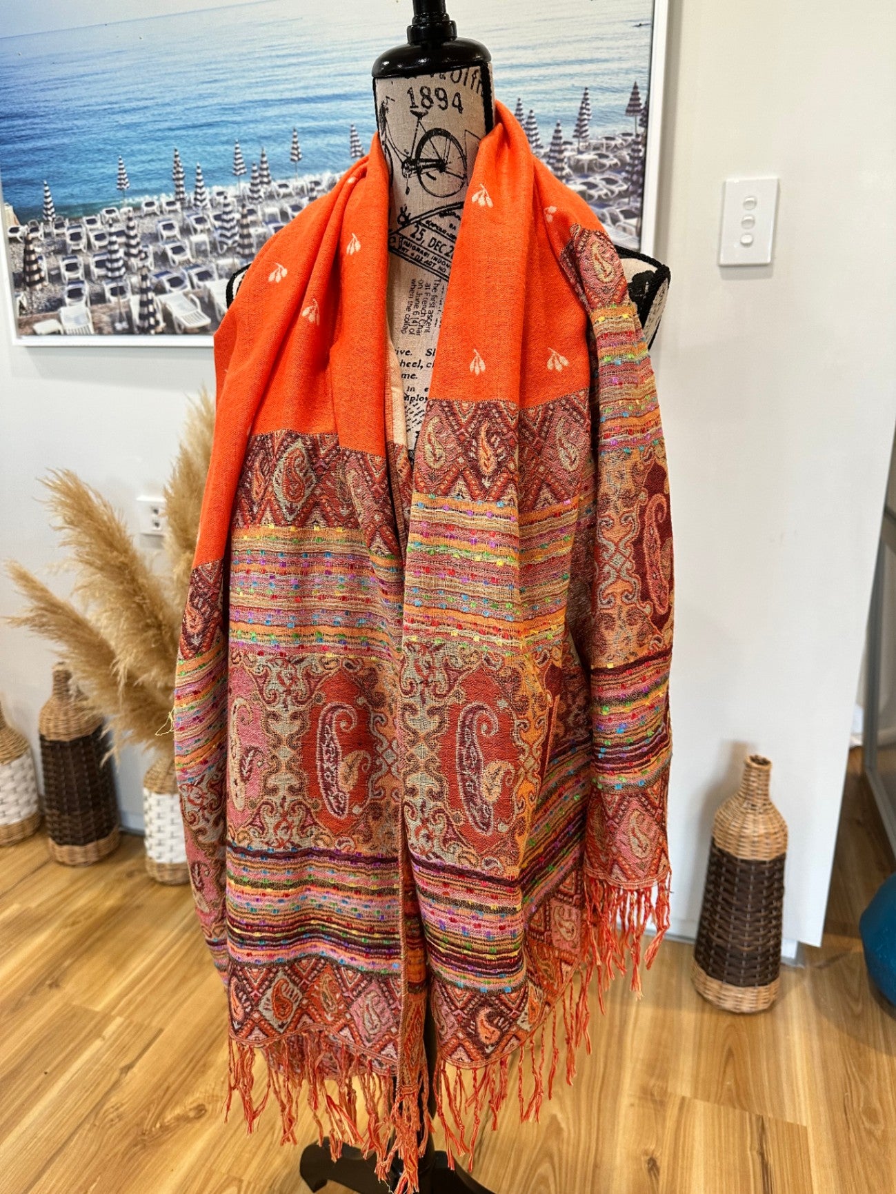 [SALE] Pashmina Orange and multicolor