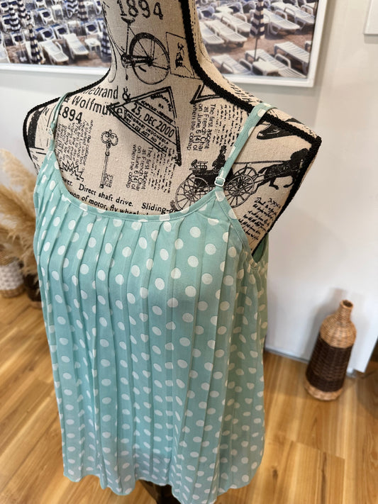 [SALE] Ketze-Ke Singlet Small Mint Green with White Polka Dots