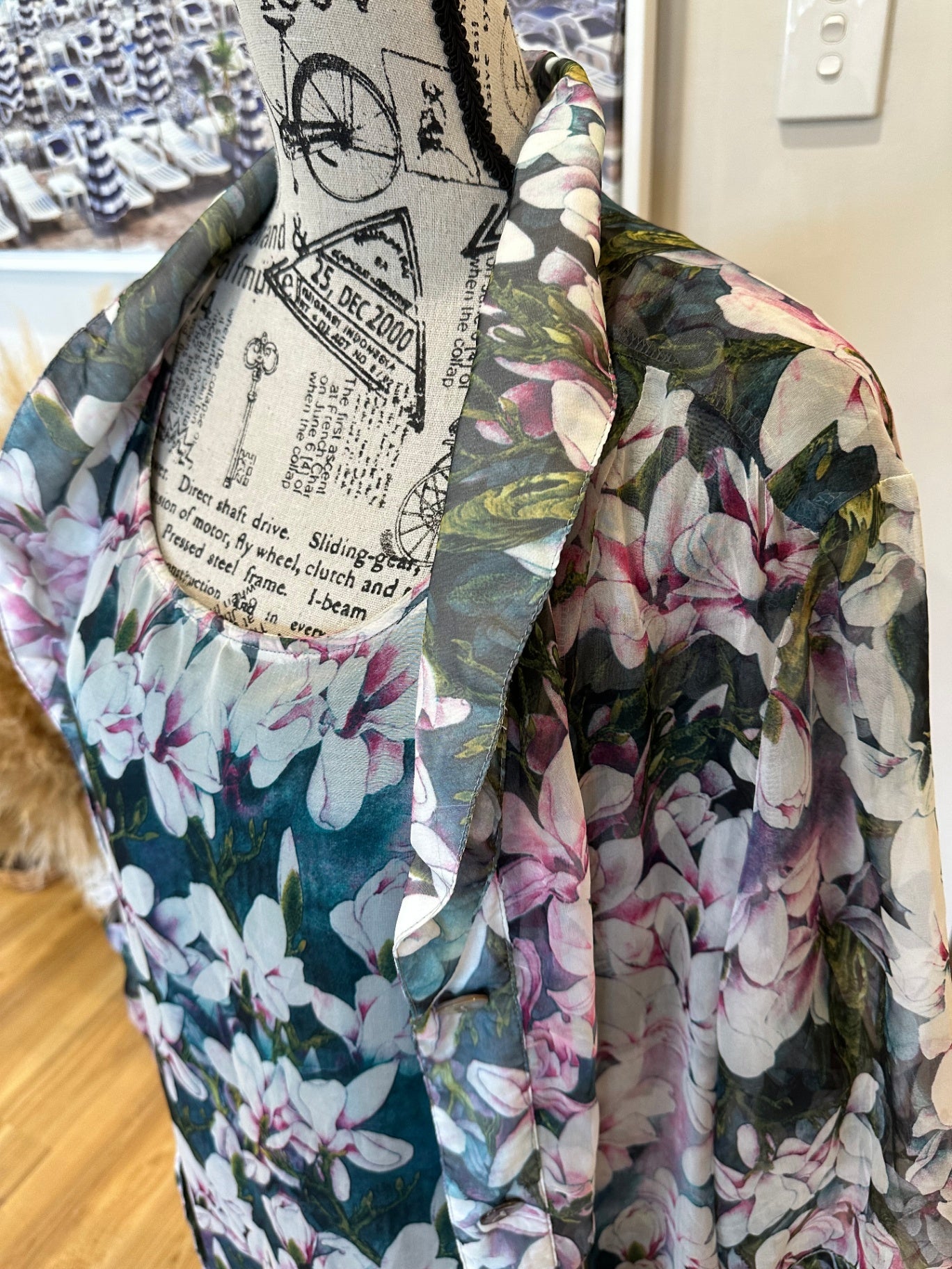 ReVue Dress and cardigan set 20 / 22 Multicolor (predominantly pink, white, and dark green)