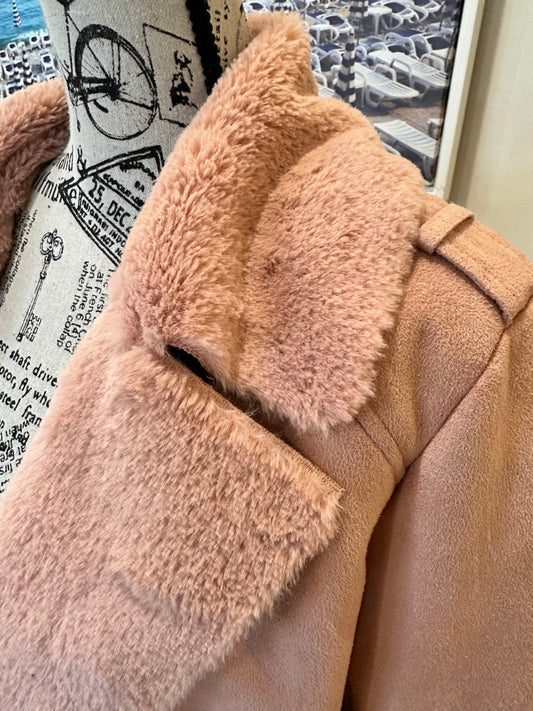 [SALE] Winter Coat - Pink suede - Medium 