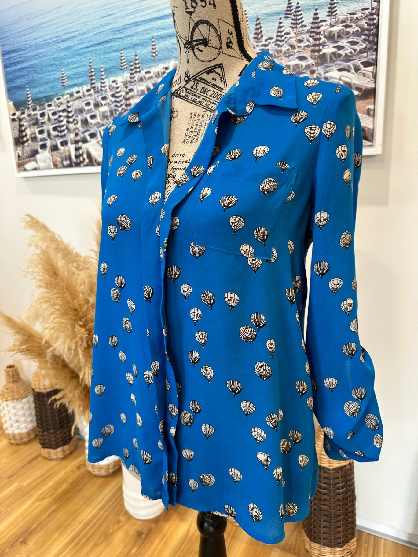 [SALE] Shirt 8 Blue with Hot Air Balloons