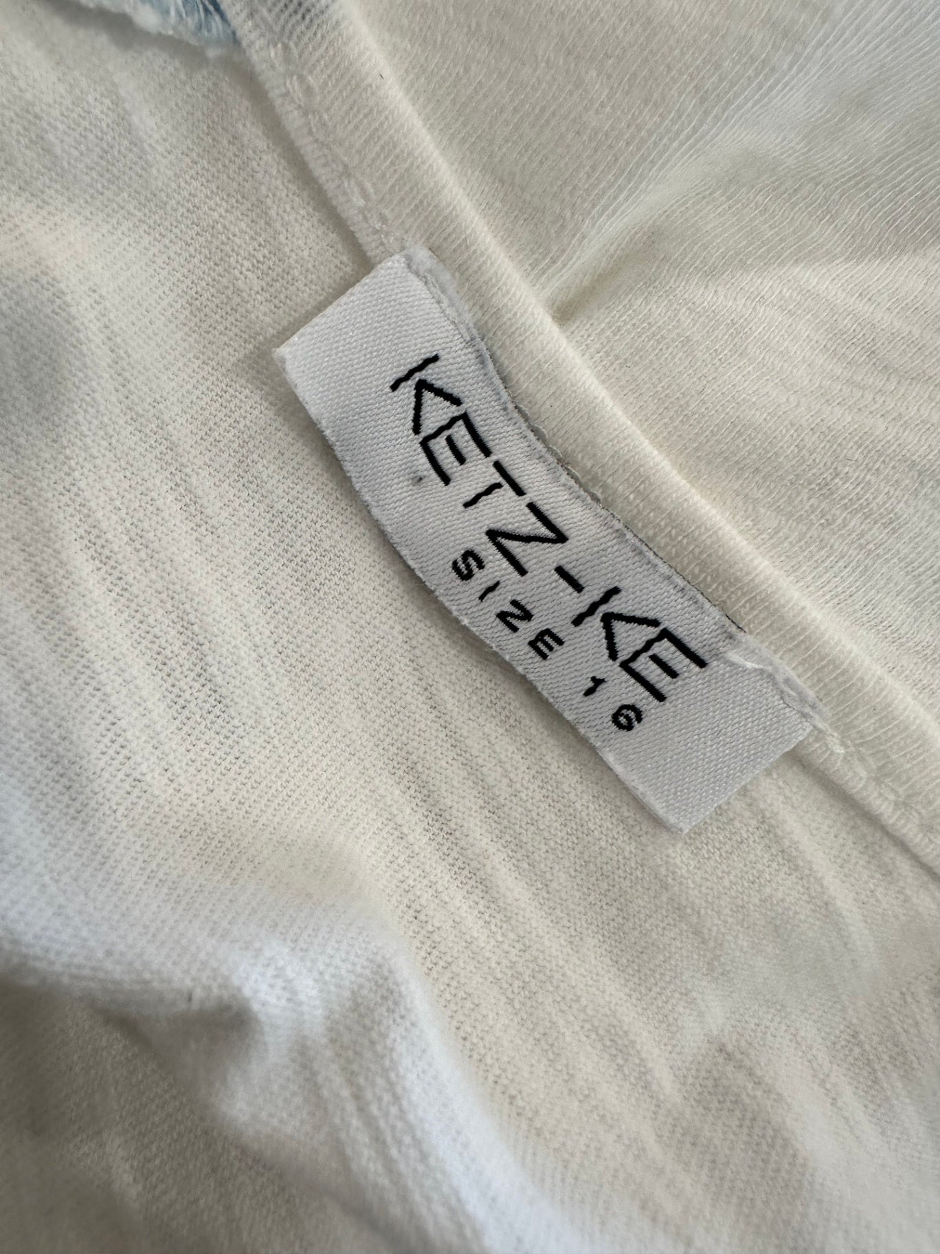 Ketz-Ke Blouse 16 White with multicolored sleeves