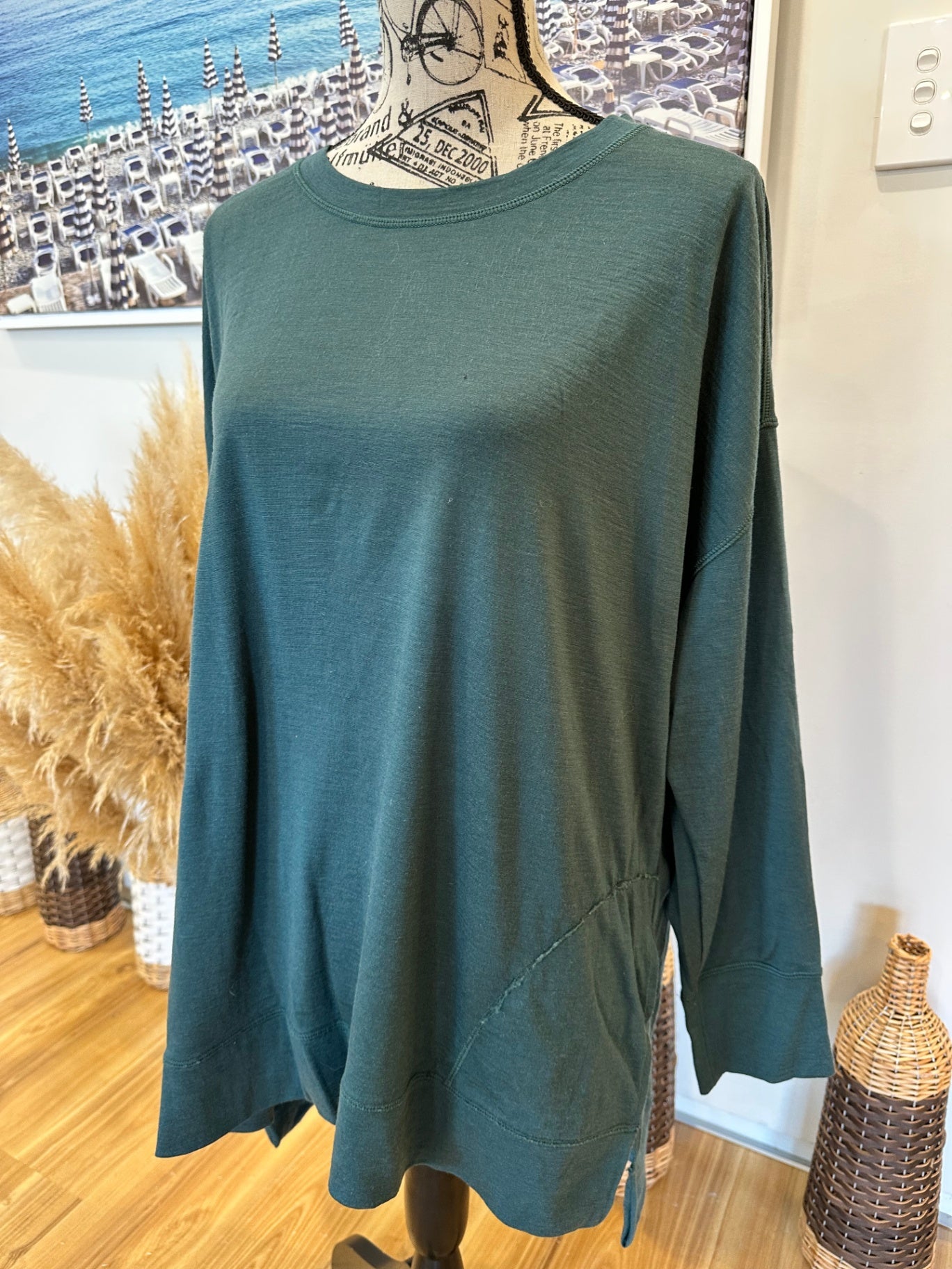 Foil Merino Top Extra Large Teal