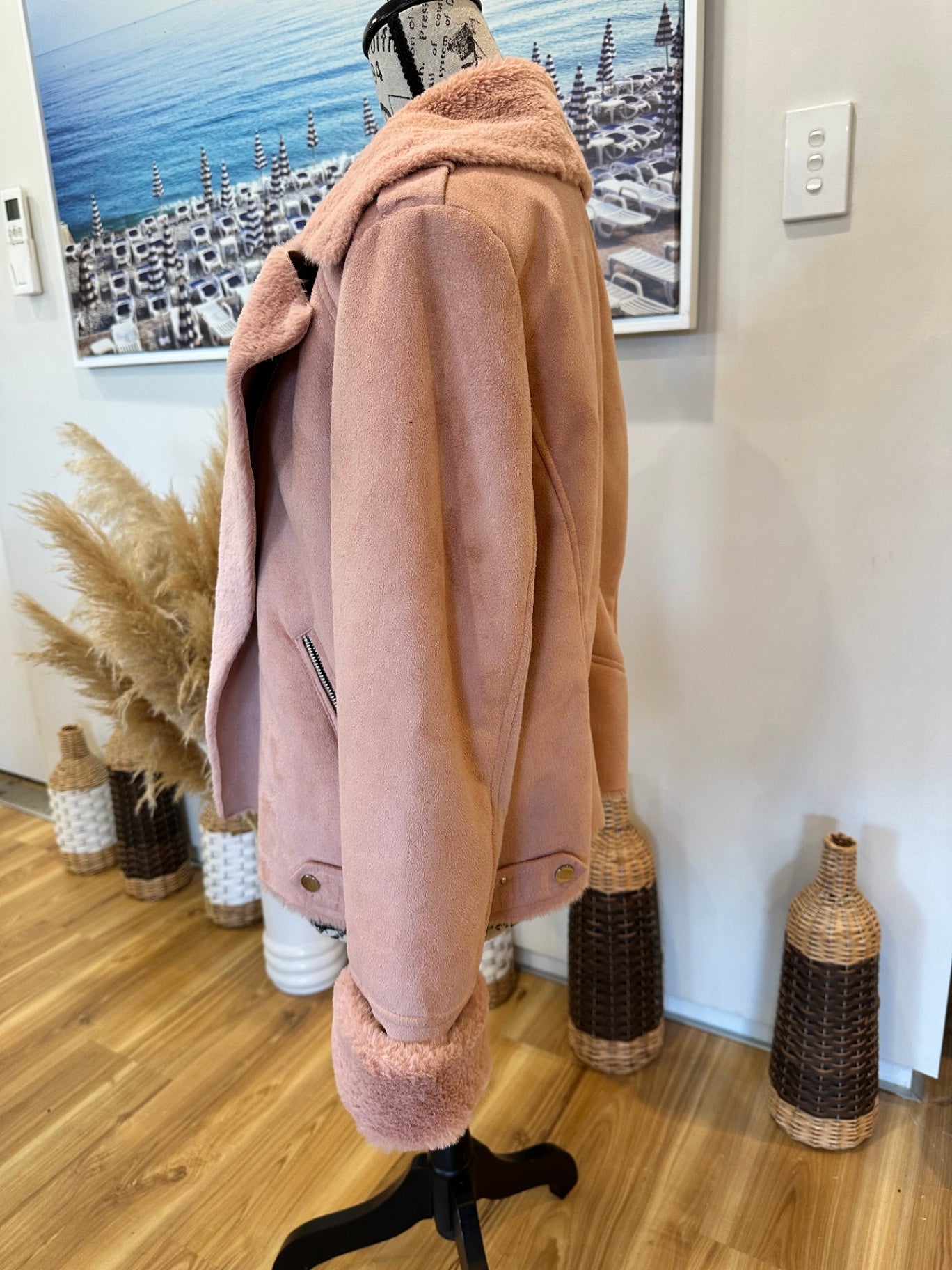 [SALE] Winter Coat - Pink suede - Medium 
