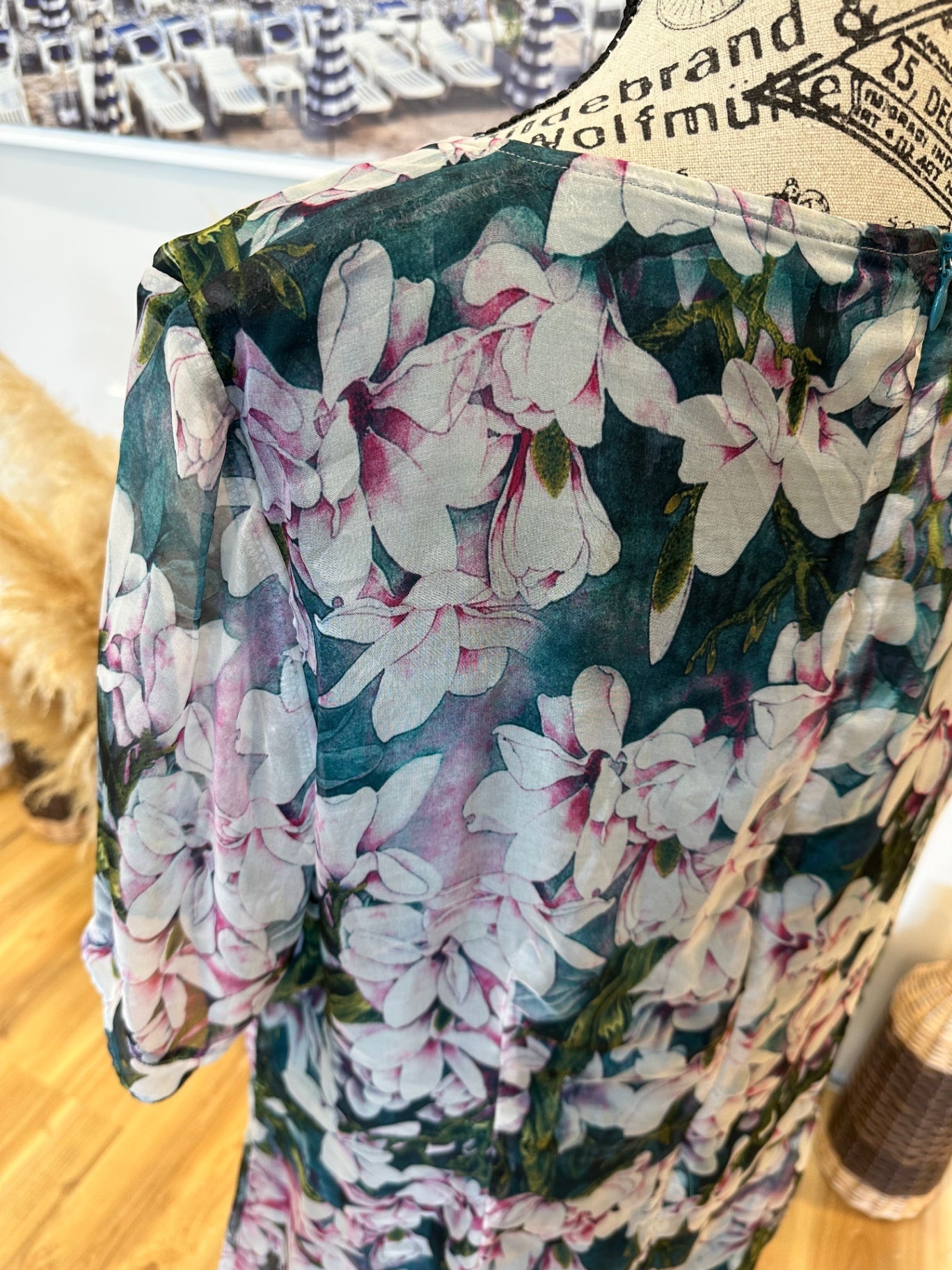 ReVue Dress and cardigan set 20 / 22 Multicolor (predominantly pink, white, and dark green)