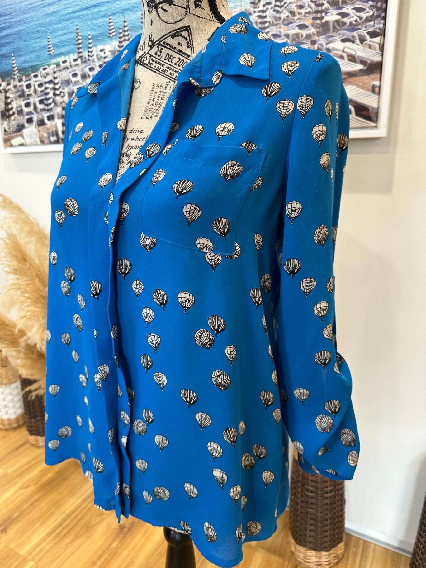 [SALE] Shirt 8 Blue with Hot Air Balloons