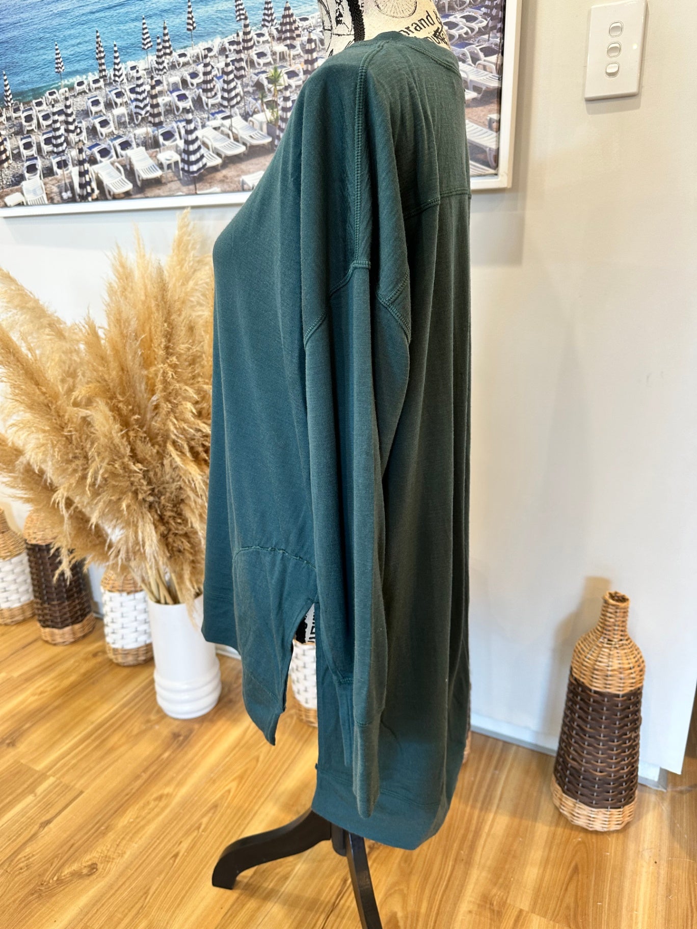 Foil Merino Top Extra Large Teal