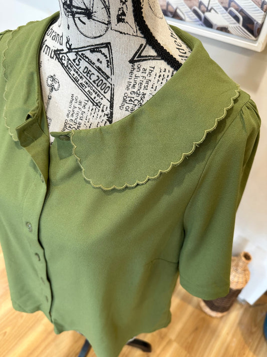 Princess Highway Blouse 14 Olive Green