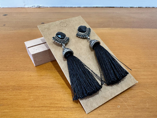 Earrings Black, Silver